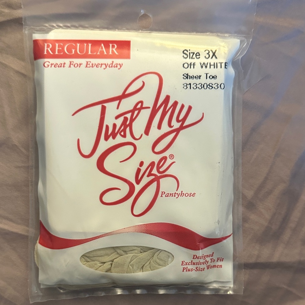 Just My Size Off White Pantyhose 3X